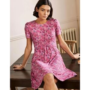 Boden Jersey Floral Strawberry Wildflower Pink Dress, 8P